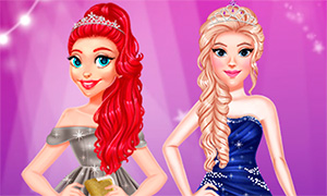 Игра: Макияж, маникюр и одевалка на выпускной для принцесс Диснея