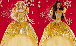 Новые новогодние куклы Барби Holiday Barbie 2020 в «золотых» платьях