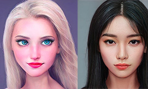 Художница создает реалистичные портреты Дисней Принцесс с помощью фотошопа и искусственного интеллекта