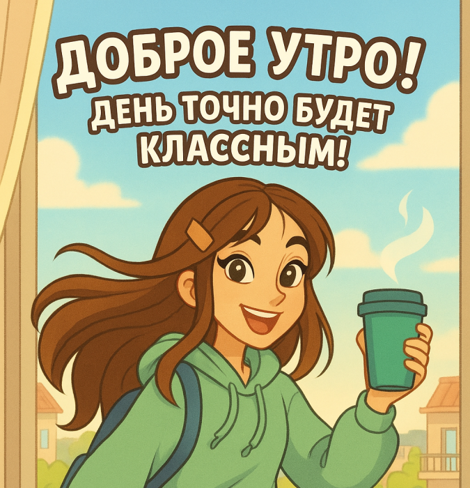 Открытки картинки Доброе Утро для девочек в стиле Винкс
