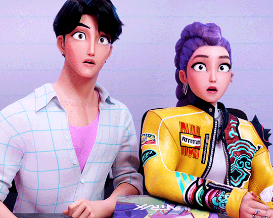 Руми и Джину. Коллекция гифок с главной парой из Кейпоп-охотниц на демонов