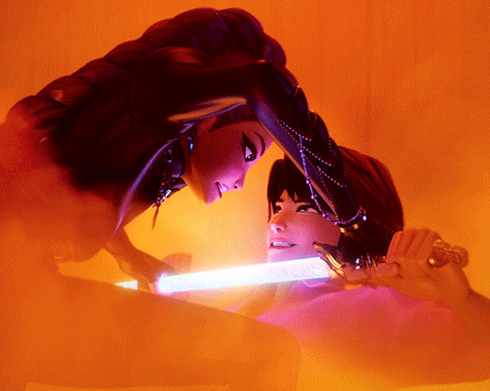 Руми и Джину. Коллекция гифок с главной парой из Кейпоп-охотниц на демонов