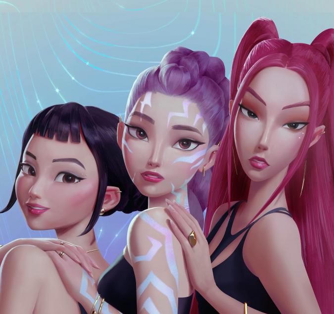 Кейпоп-охотницы на демонов Красивые официальные арты с Хантрикс и Sunlight Sisters