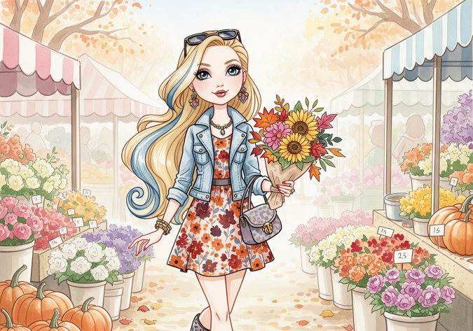 Ever After High арты и обои осень и современные наряды