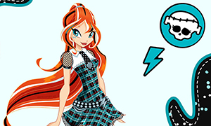 Винкс в нарядах героинь Монстер Хай