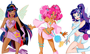 Арты хуманизации пони в превращении Чармикс Винкс