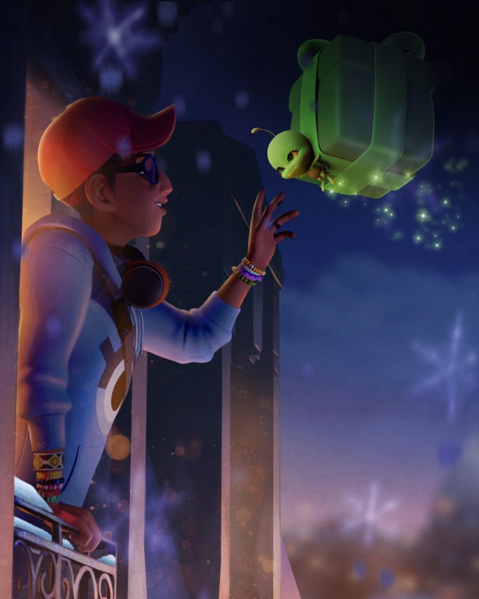 Квами приносят подарки - новогодние официальные арты с героями мультсериала Леди Баг и Супер Кот