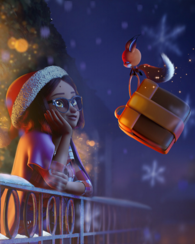 Квами приносят подарки - новогодние официальные арты с героями мультсериала Леди Баг и Супер Кот