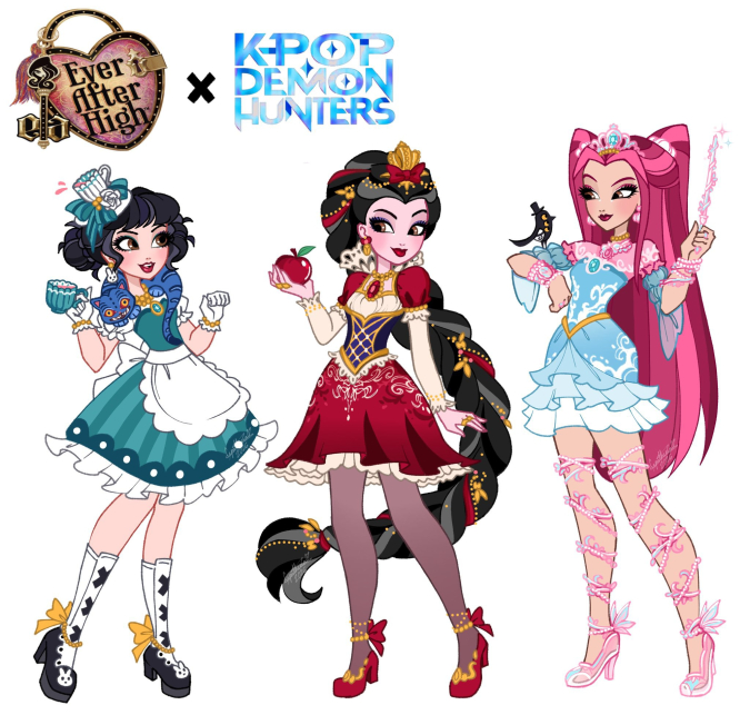 Кейпоп-охотницы на демонов в стиле Эвер Афтер Хай