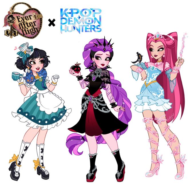 Кейпоп-охотницы на демонов в стиле Эвер Афтер Хай