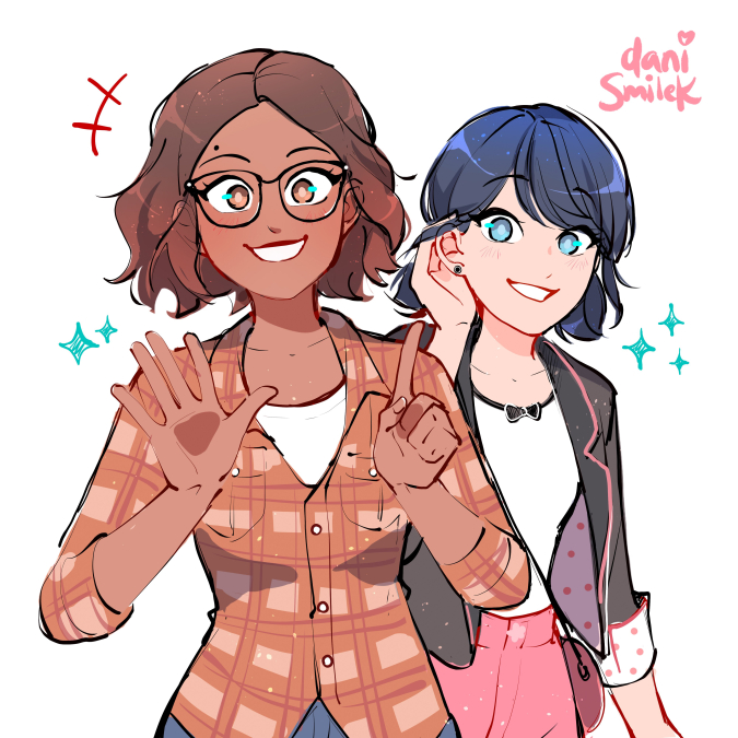 Леди Баг и Супер Кот Маринет и Адриан романтические картинки, фанарт