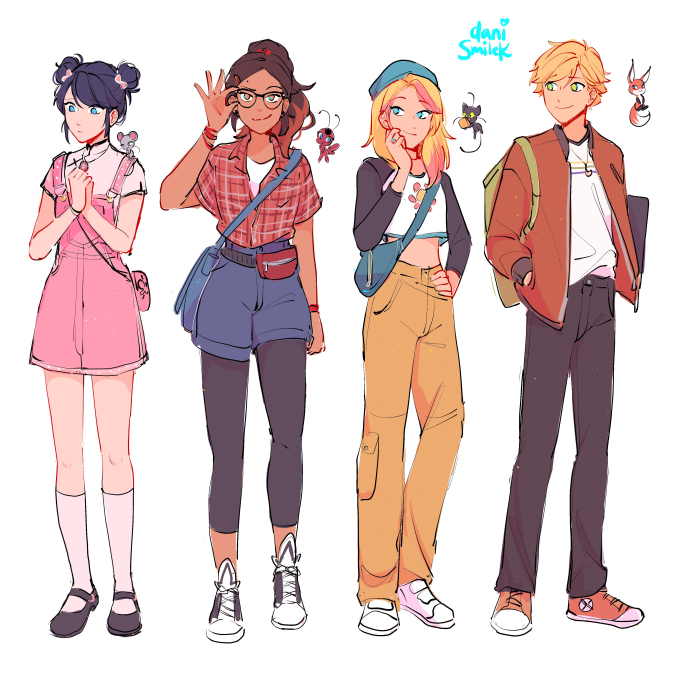 Леди Баг и Супер Кот Маринет и Адриан романтические картинки, фанарт