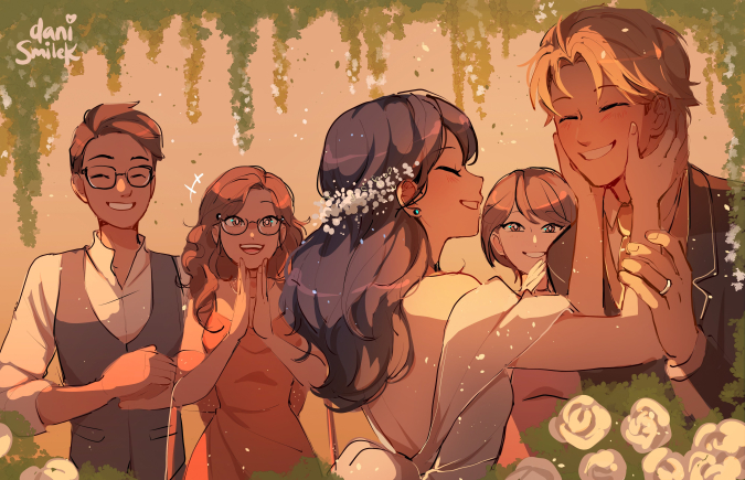 Леди Баг и Супер Кот Маринет и Адриан романтические картинки, фанарт