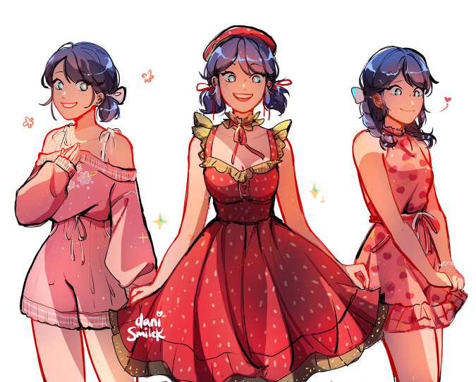 Леди Баг и Супер Кот Маринет и Адриан романтические картинки, фанарт