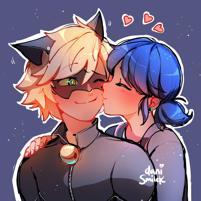 Леди Баг и Супер Кот Маринет и Адриан романтические картинки, фанарт