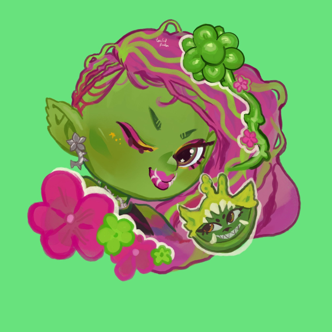 Очаровательный чиби арт с Дракулаурой и другигими героинями Монстер Хай